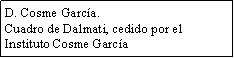 Cuadro de texto: D. Cosme Garc�a.Cuadro de Dalmati, cedido por el  Instituto Cosme Garc�a