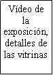 Cuadro de texto: V�deo de la exposici�n, detalles de las vitrinas